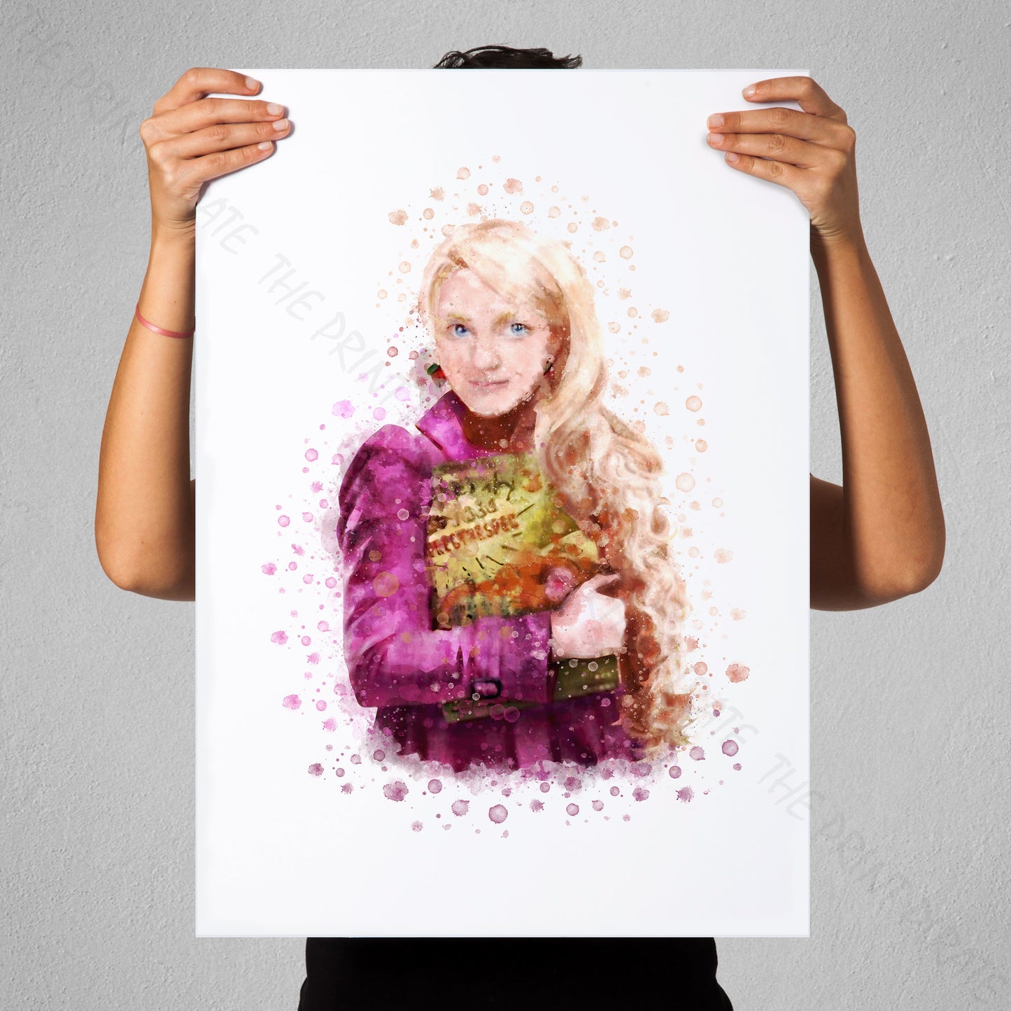 Wizarding World 'LUNA LOVEGOOD' Harry Potter / Fantastic Beasts Watercolour Splash Wall Art Print