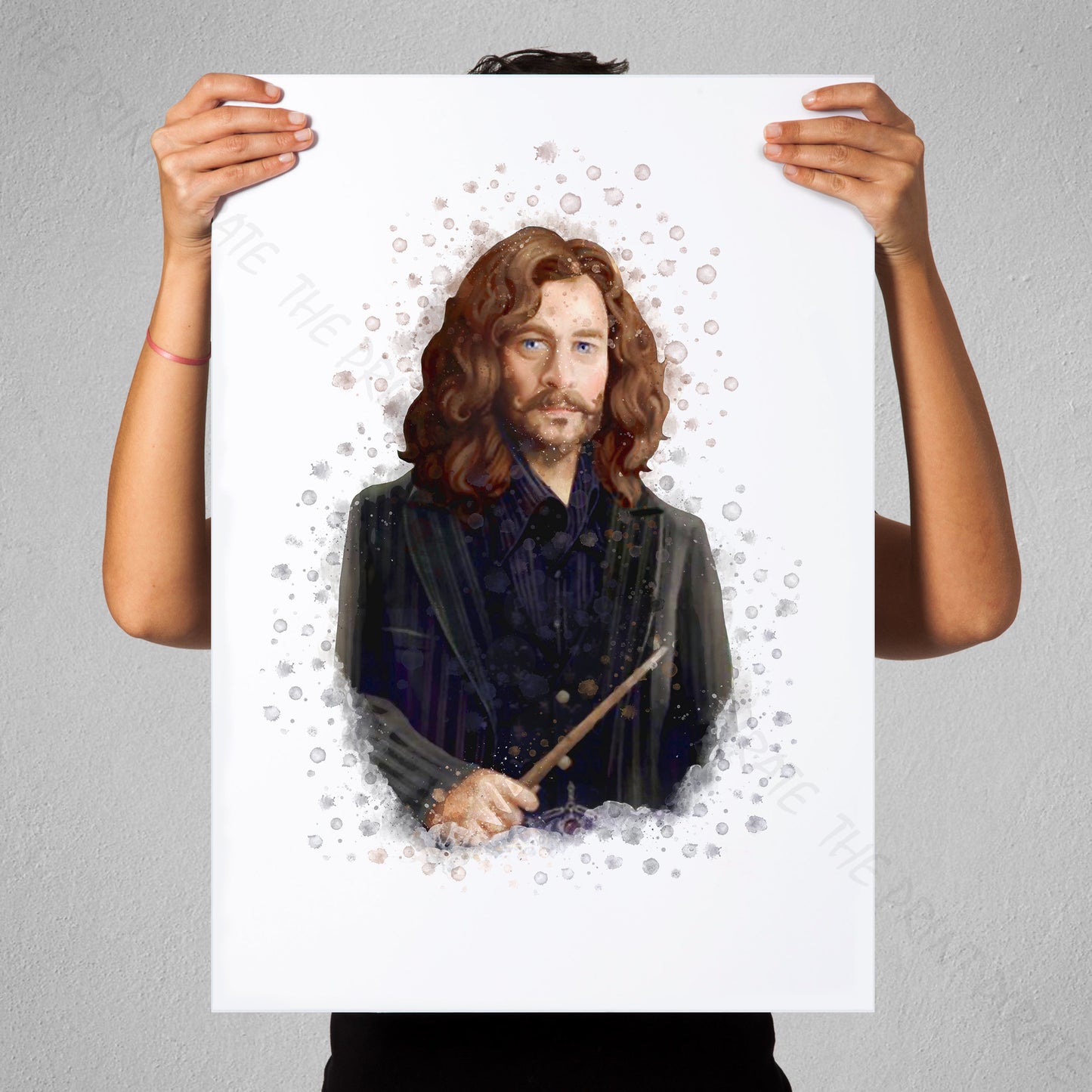 Wizarding World 'SIRIUS BLACK' Hogwarts Harry Potter / Fantastic Beasts Watercolour Splash Wall Art Print