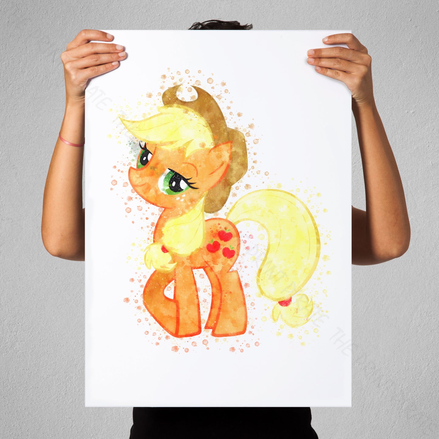 My Little Pony 'APPLEJACK' Watercolour Splash Wall Art Print