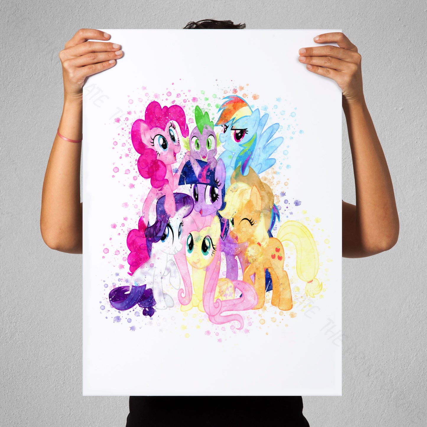 My Little Pony 'MY LITTLE PONY GROUP' Watercolour Splash Wall Art Print