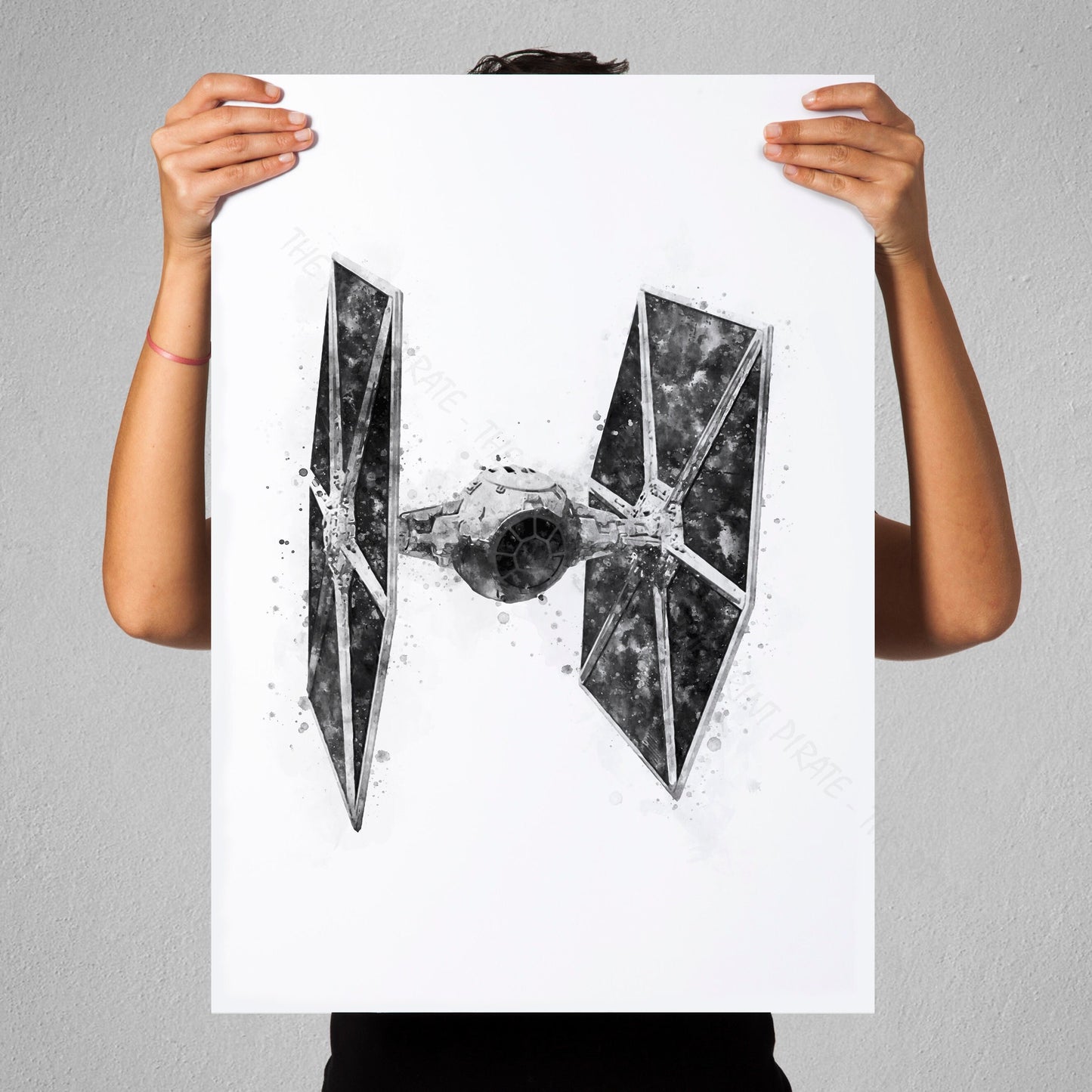 Star Wars 'TIE FIGHTER' Watercolour Splash Wall Art Print