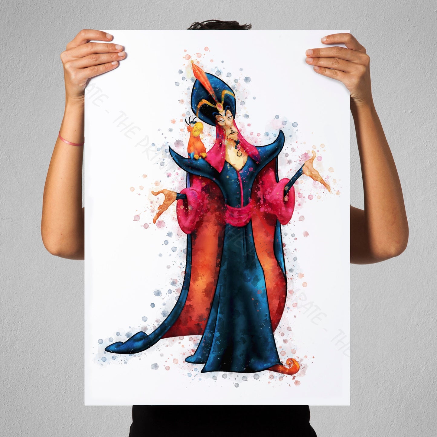 Disney 'JAFAR' Aladdin Villain Watercolour Splash Wall Art Print