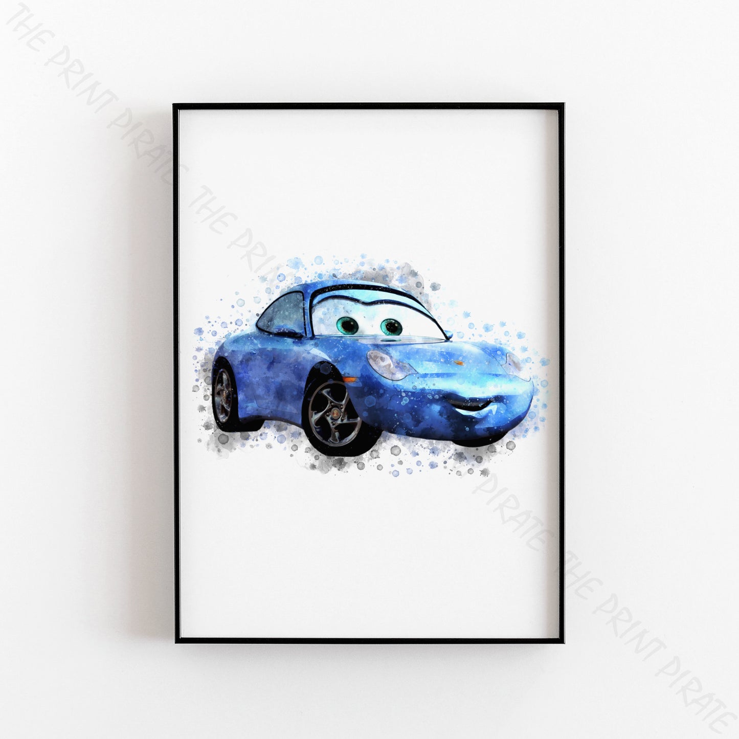 Disney 'SALLY' Cars Character Watercolour Splash Wall Art Print