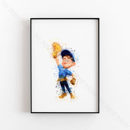 Disney 'FELIX' Wreck It Ralph Watercolour Splash Wall Art Print