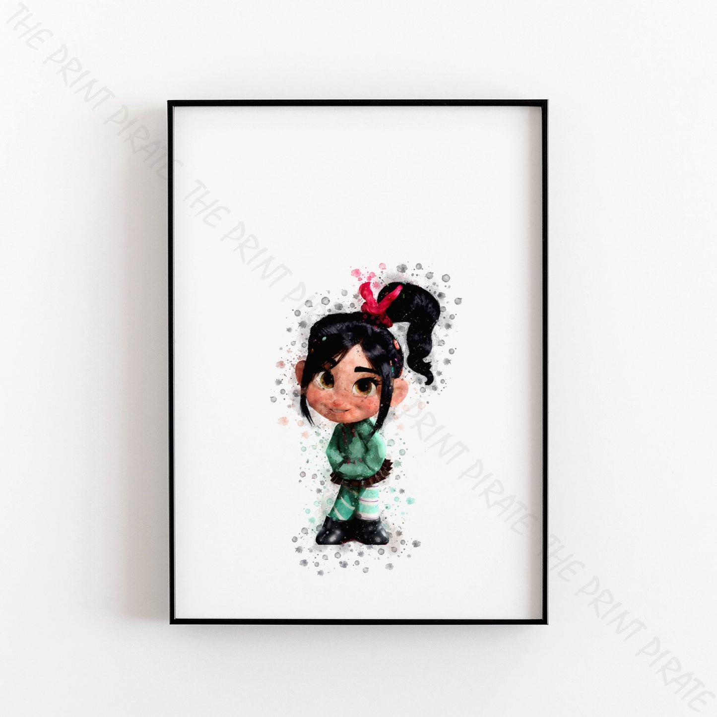 Disney 'VANELLOPE' Wreck It Ralph Watercolour Splash Wall Art Print