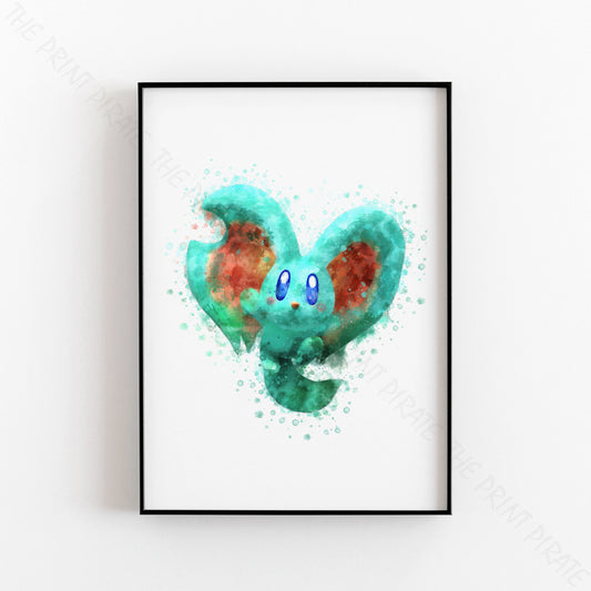 Gaming 'ELFILLIN' character Watercolour Splash Wall Art Print