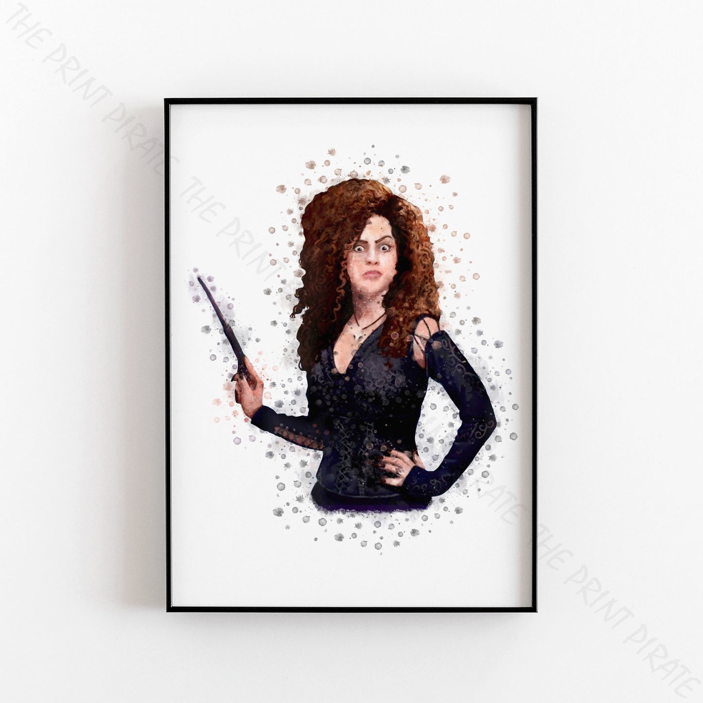Wizarding World 'BELLATRIX LESTRANGE' Harry Potter / Fantastic Beasts Watercolour Splash Wall Art Print