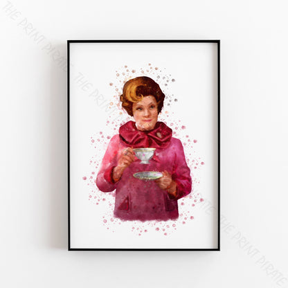 Wizarding World 'DELORES UMBRIDGE' Hogwarts Harry Potter / Fantastic Beasts Watercolour Splash Wall Art Print