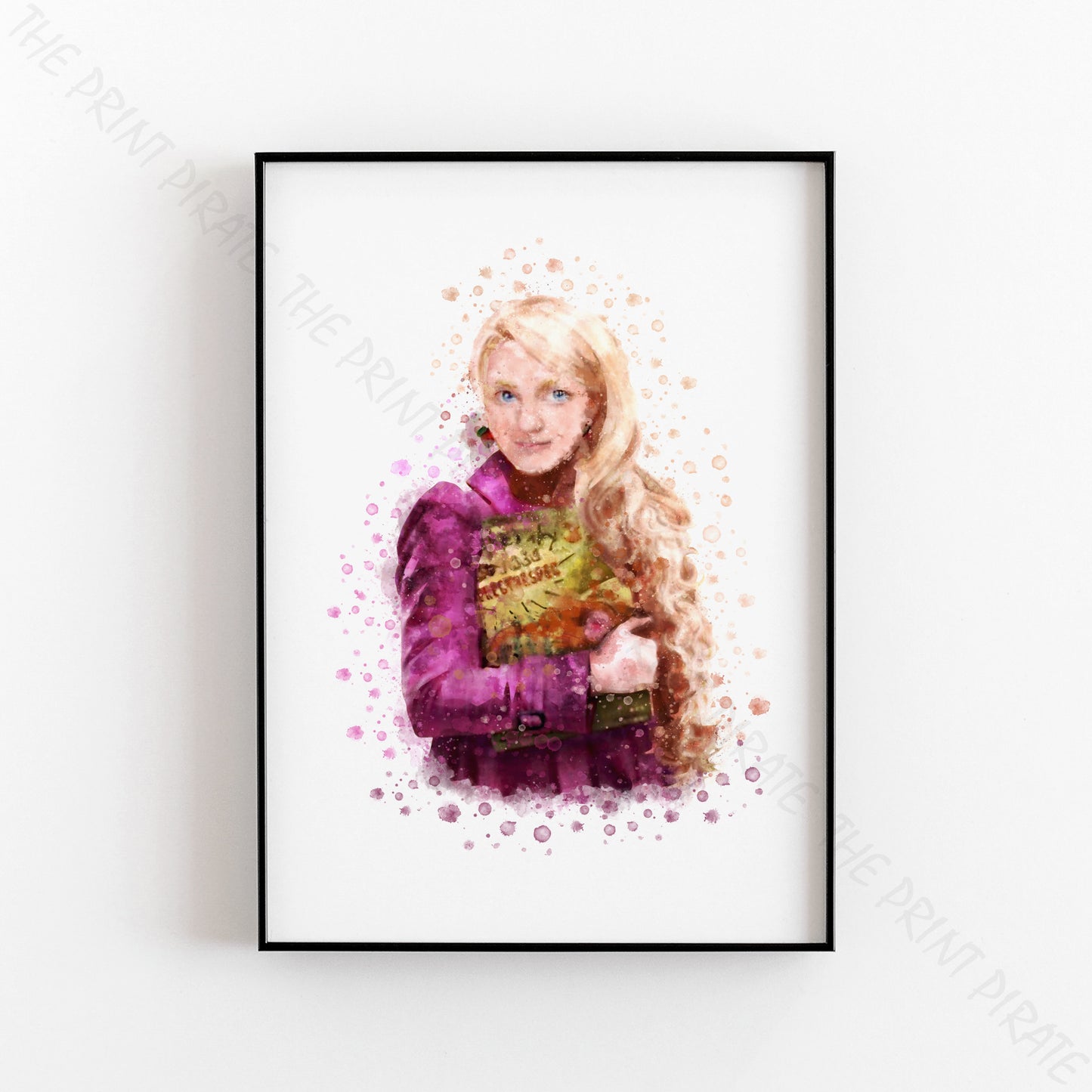 Wizarding World 'LUNA LOVEGOOD' Harry Potter / Fantastic Beasts Watercolour Splash Wall Art Print