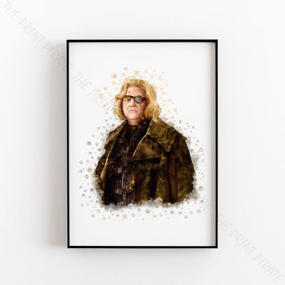 Wizarding World 'MAD-EYE MOODY' Hogwarts Harry Potter / Fantastic Beasts Watercolour Splash Wall Art Print