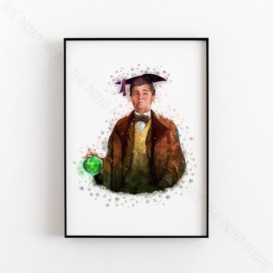 Wizarding World 'HORACE SLUGHORN' Hogwarts Harry Potter / Fantastic Beasts Watercolour Splash Wall Art Print