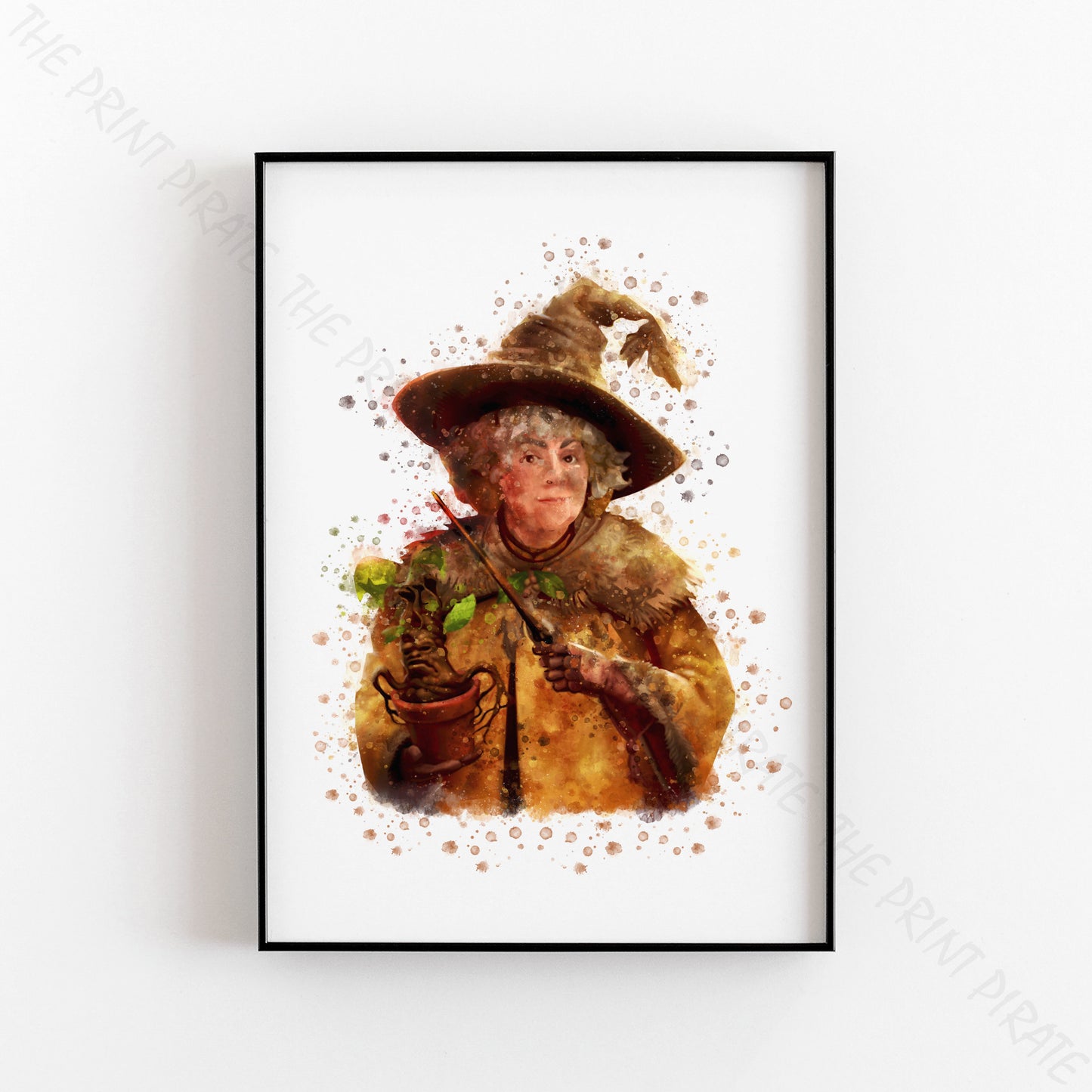 Wizarding World 'PROFESSOR SPROUT' Hogwarts Harry Potter / Fantastic Beasts Watercolour Splash Wall Art Print