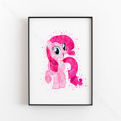 My Little Pony 'PINKIE PIE' Watercolour Splash Wall Art Print