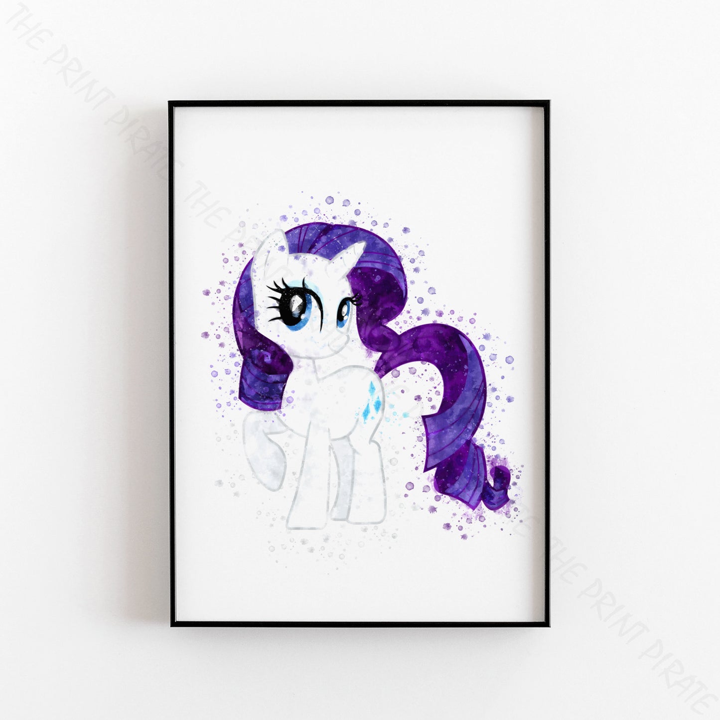 My Little Pony 'RARITY' Watercolour Splash Wall Art Print