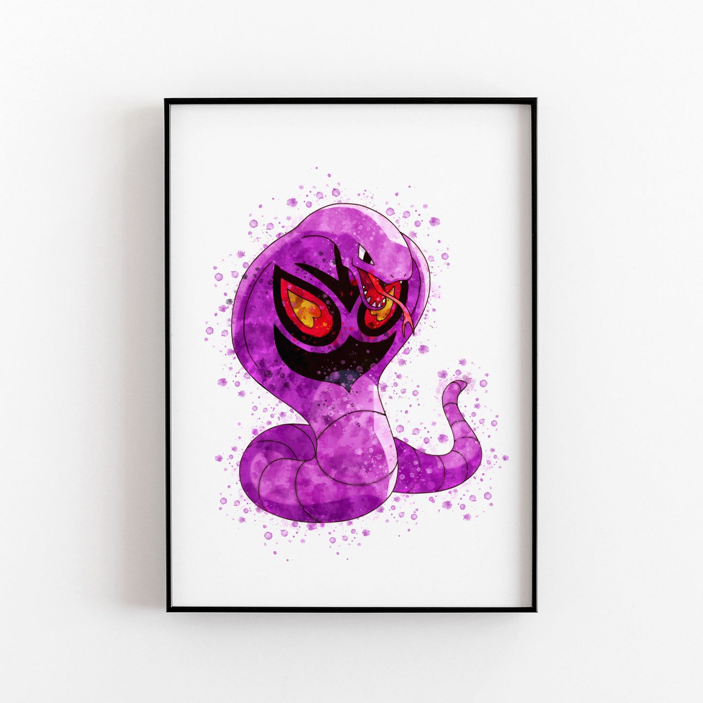Pokemon 'EKANS' Watercolour Splash Wall Art Print