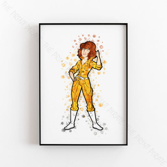 Teenage Mutant Ninja Turtles 'APRIL O'NEIL' Watercolour Splash Wall Art Print