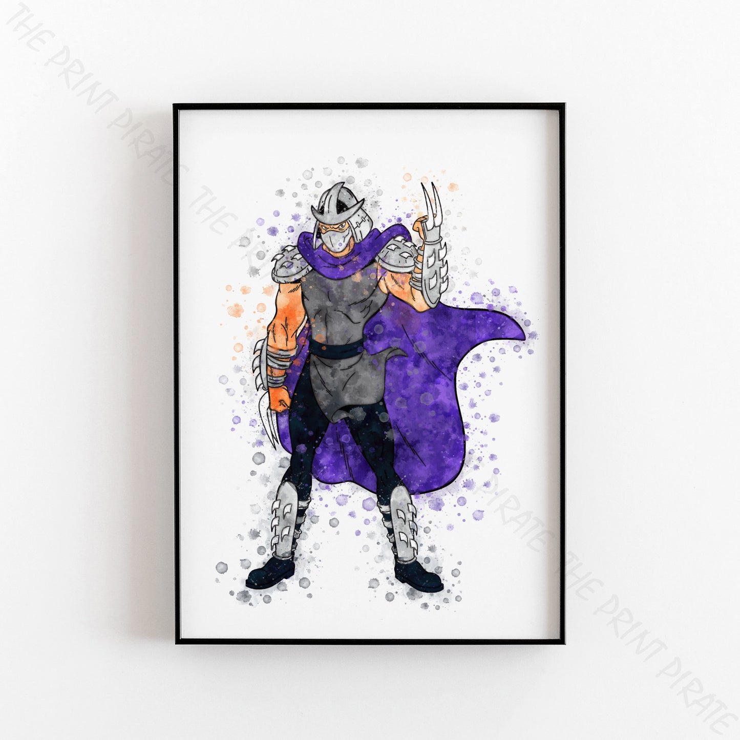 Teenage Mutant Ninja Turtles 'SHREDDER' Watercolour Splash Wall Art Print