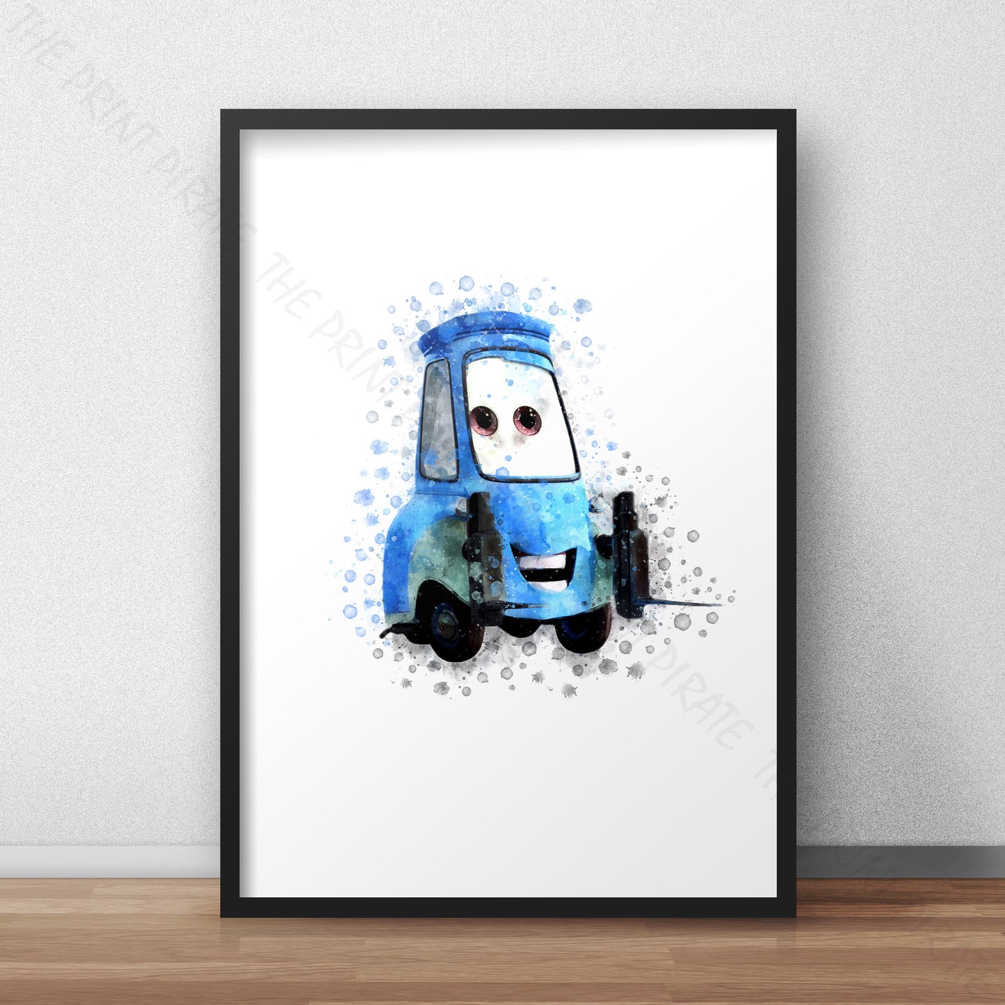 Disney 'GUIDO' Cars Character Watercolour Splash Wall Art Print