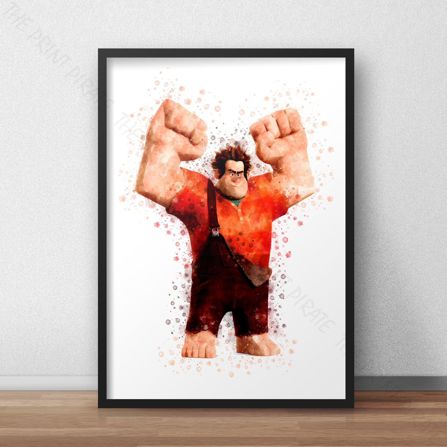 Disney 'RALPH' Wreck It Ralph Watercolour Splash Wall Art Print