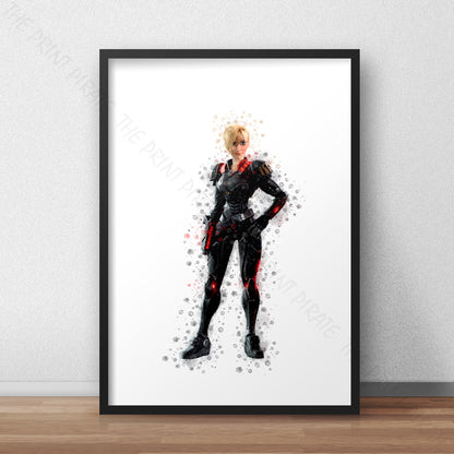 Disney 'SGT CALHOUN' Wreck It Ralph Watercolour Splash Wall Art Print