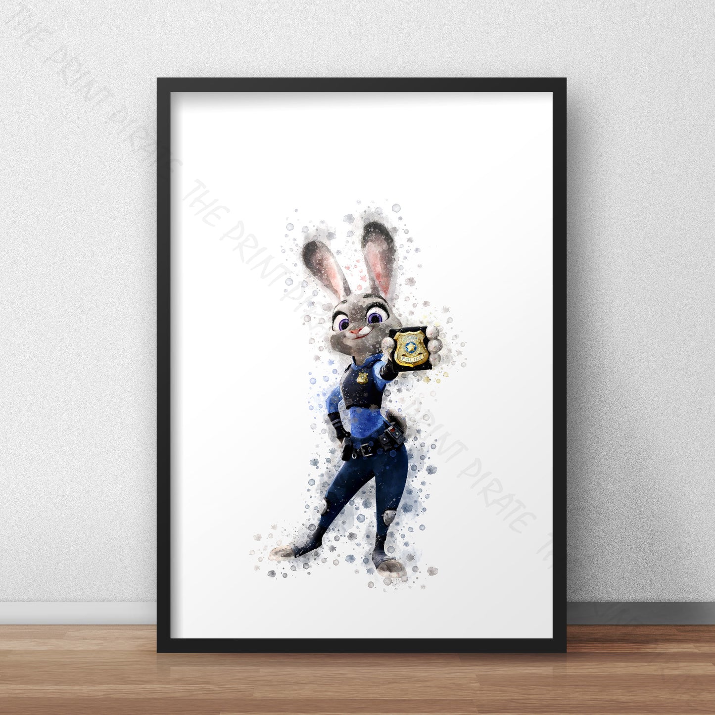 Disney 'JUDY HOPPS' Zootopia Watercolour Splash Wall Art Print