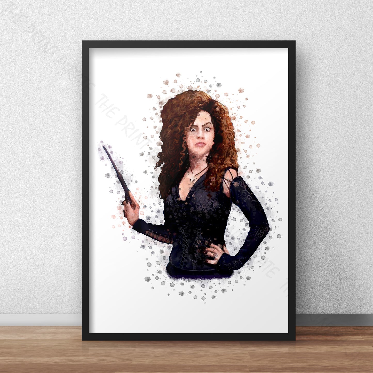 Wizarding World 'BELLATRIX LESTRANGE' Harry Potter / Fantastic Beasts Watercolour Splash Wall Art Print