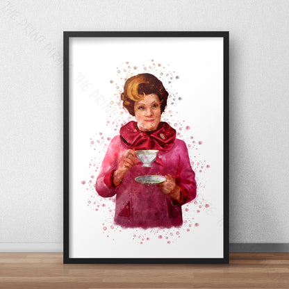 Wizarding World 'DELORES UMBRIDGE' Hogwarts Harry Potter / Fantastic Beasts Watercolour Splash Wall Art Print
