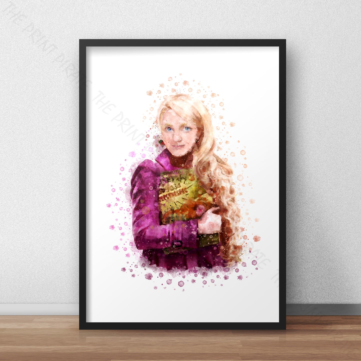 Wizarding World 'LUNA LOVEGOOD' Harry Potter / Fantastic Beasts Watercolour Splash Wall Art Print