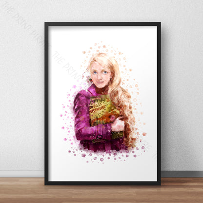 Wizarding World 'LUNA LOVEGOOD' Harry Potter / Fantastic Beasts Watercolour Splash Wall Art Print