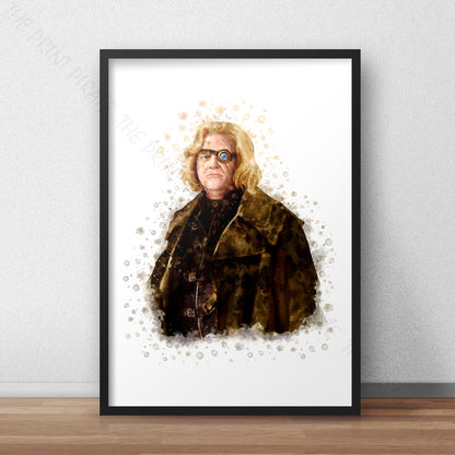 Wizarding World 'MAD-EYE MOODY' Hogwarts Harry Potter / Fantastic Beasts Watercolour Splash Wall Art Print
