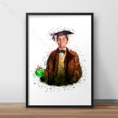 Wizarding World 'HORACE SLUGHORN' Hogwarts Harry Potter / Fantastic Beasts Watercolour Splash Wall Art Print