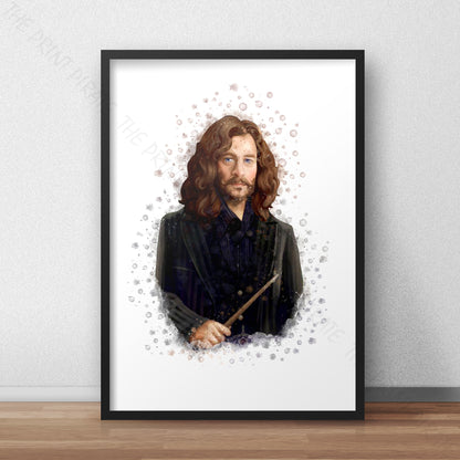 Wizarding World 'SIRIUS BLACK' Hogwarts Harry Potter / Fantastic Beasts Watercolour Splash Wall Art Print