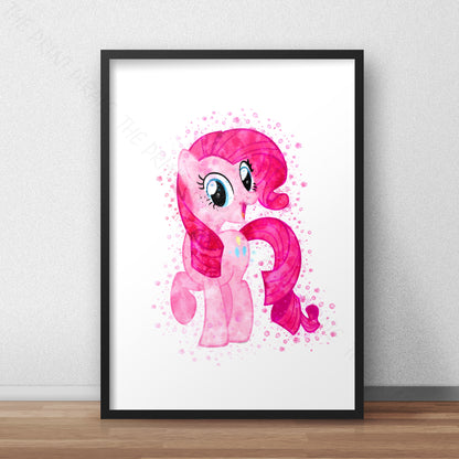 My Little Pony 'PINKIE PIE' Watercolour Splash Wall Art Print