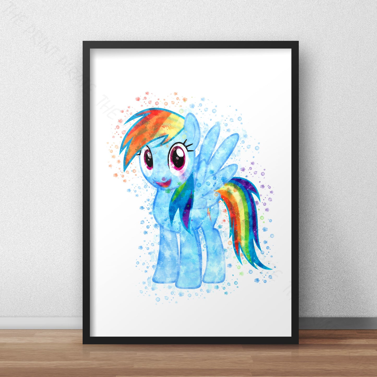 My Little Pony 'RAINBOW DASH' Watercolour Splash Wall Art Print