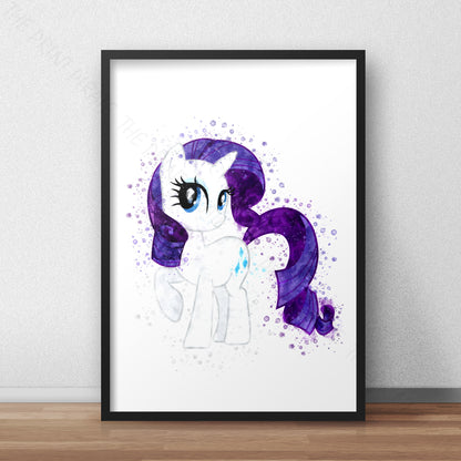My Little Pony 'RARITY' Watercolour Splash Wall Art Print
