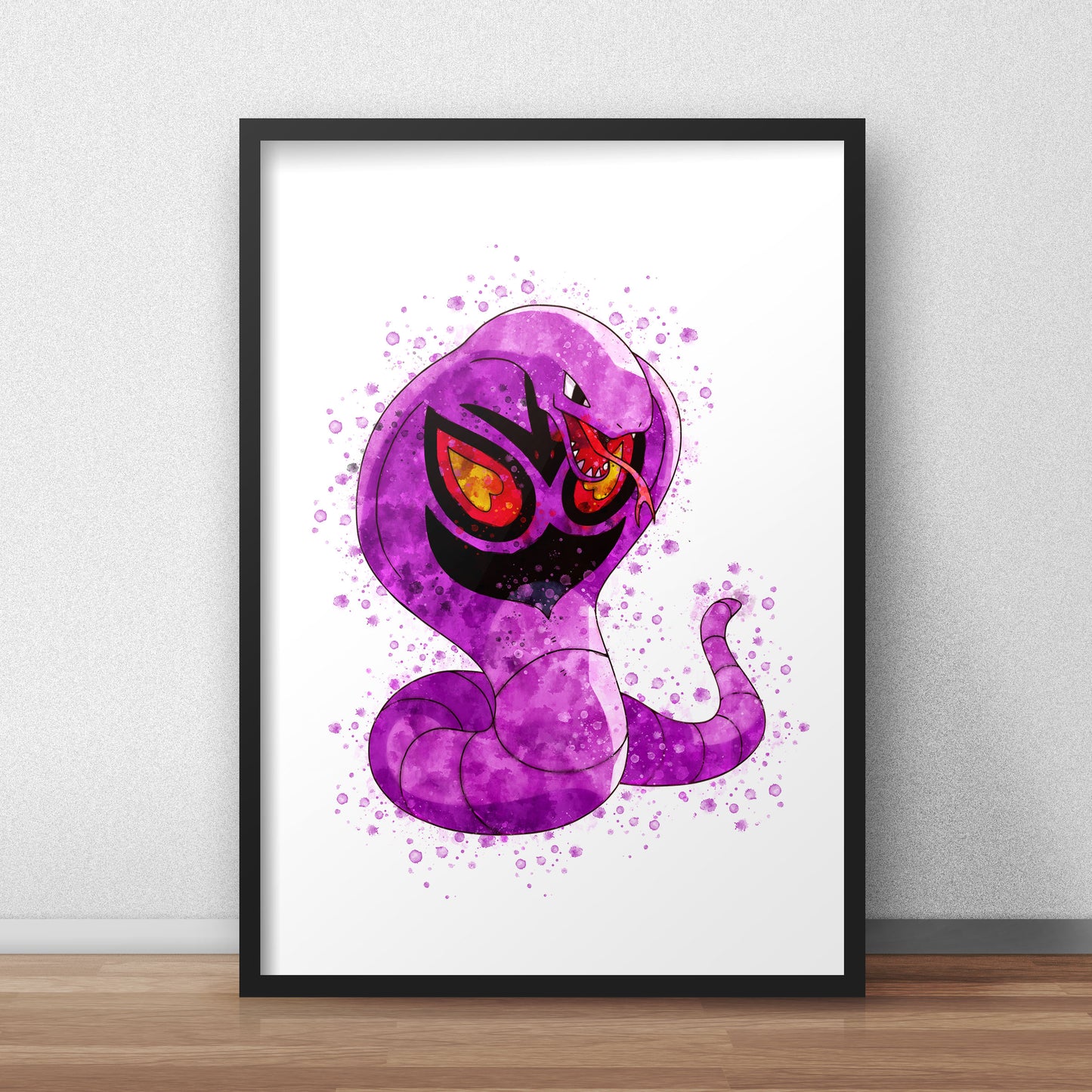Pokemon 'EKANS' Watercolour Splash Wall Art Print