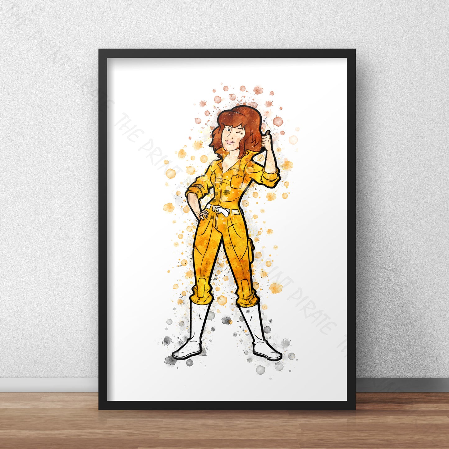 Teenage Mutant Ninja Turtles 'APRIL O'NEIL' Watercolour Splash Wall Art Print