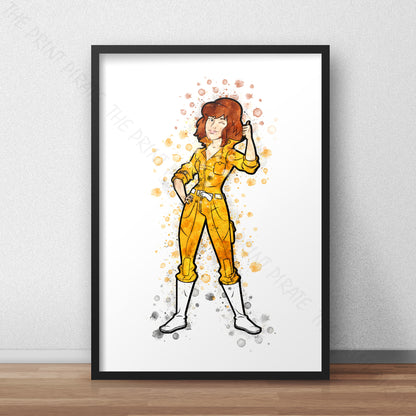 Teenage Mutant Ninja Turtles 'APRIL O'NEIL' Watercolour Splash Wall Art Print