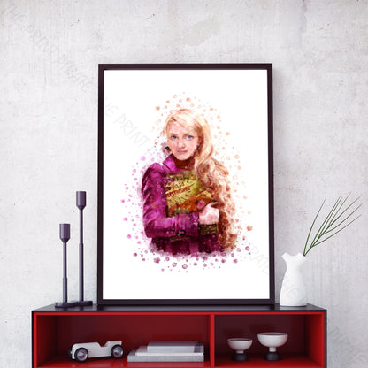 Wizarding World 'LUNA LOVEGOOD' Harry Potter / Fantastic Beasts Watercolour Splash Wall Art Print
