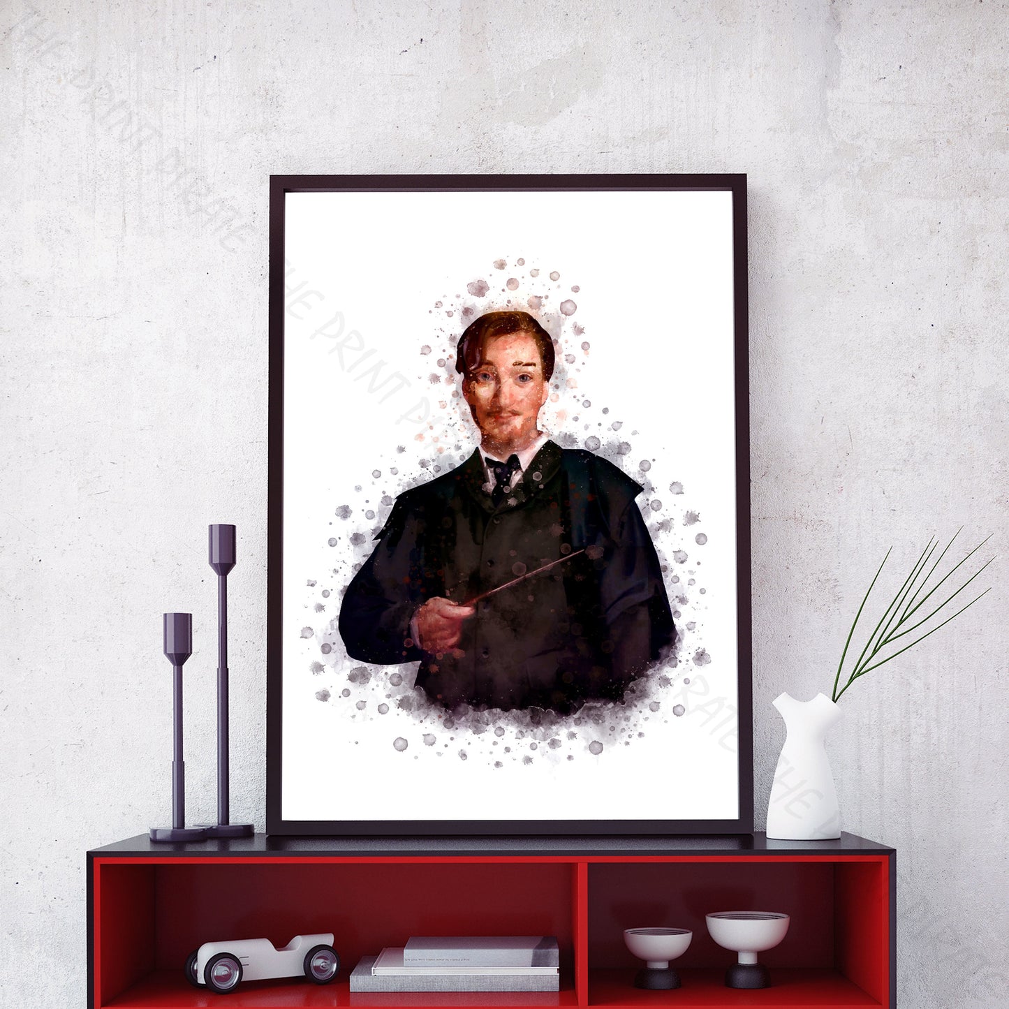 Wizarding World 'REMUS LUPIN' Hogwarts Harry Potter / Fantastic Beasts Watercolour Splash Wall Art Print