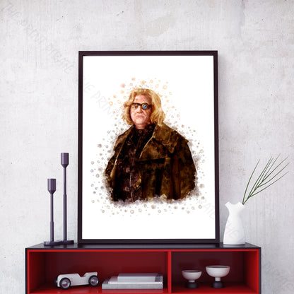 Wizarding World 'MAD-EYE MOODY' Hogwarts Harry Potter / Fantastic Beasts Watercolour Splash Wall Art Print
