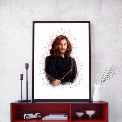 Wizarding World 'SIRIUS BLACK' Hogwarts Harry Potter / Fantastic Beasts Watercolour Splash Wall Art Print