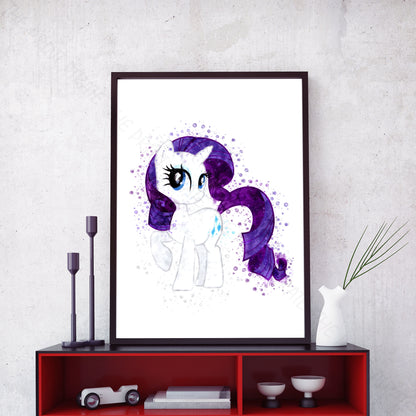 My Little Pony 'RARITY' Watercolour Splash Wall Art Print