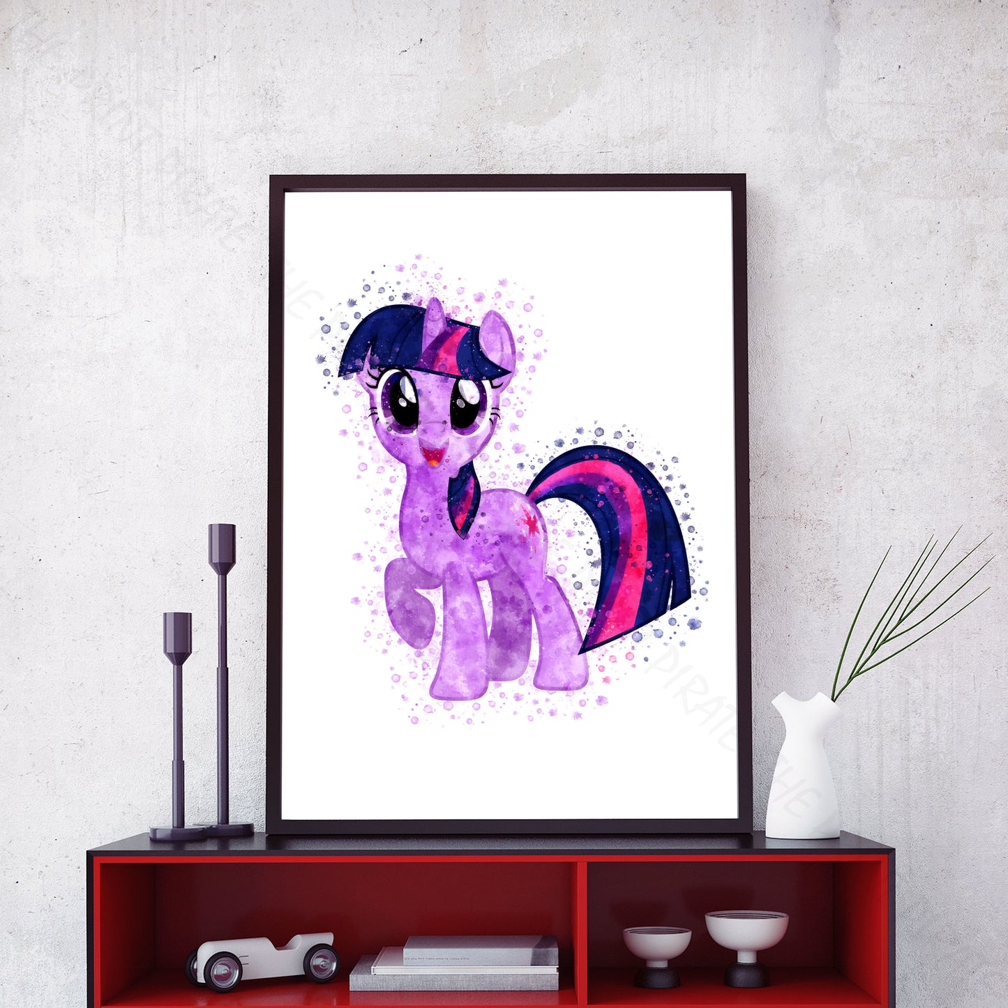 My Little Pony 'TWILIGHT SPARKLE' Watercolour Splash Wall Art Print