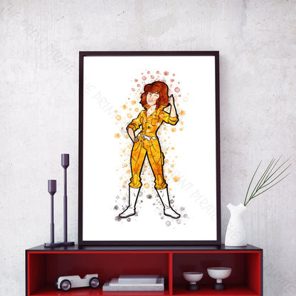 Teenage Mutant Ninja Turtles 'APRIL O'NEIL' Watercolour Splash Wall Art Print