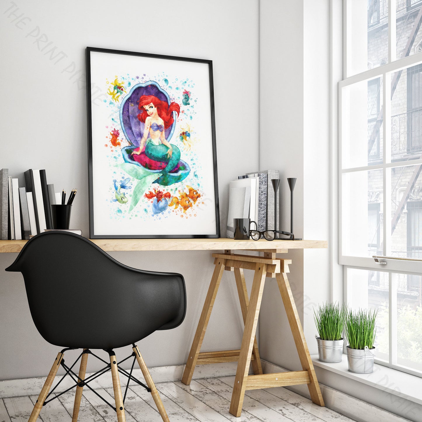 Disney 'LITTLE MERMAID GROUP' Little Mermaid Watercolour Splash Wall Art Print