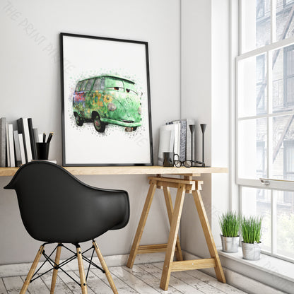 Disney 'FILMORE' Cars Character Watercolour Splash Wall Art Print
