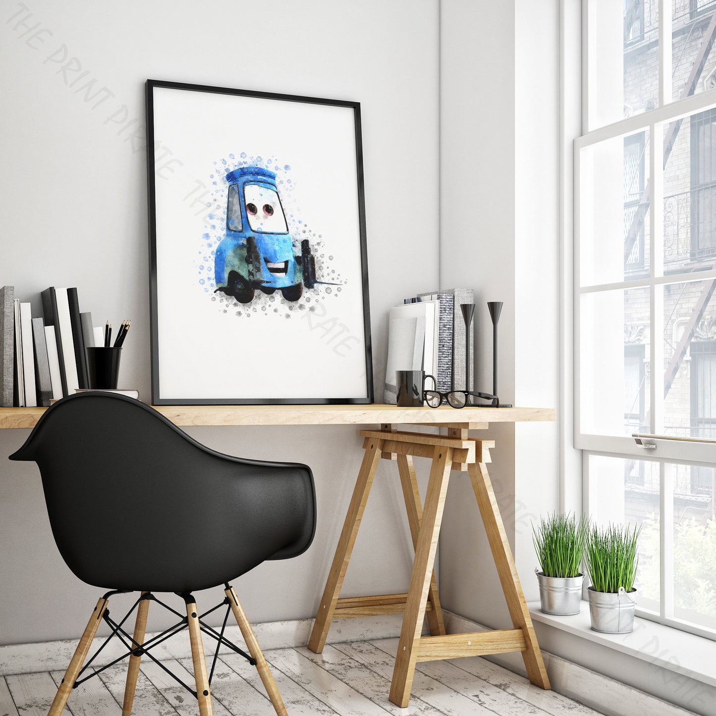 Disney 'GUIDO' Cars Character Watercolour Splash Wall Art Print