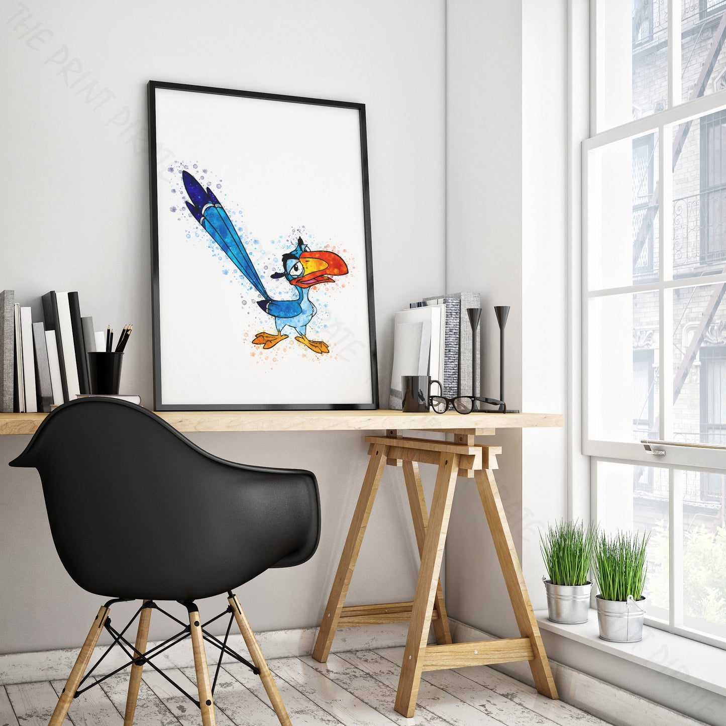 Disney 'ZAZU' Lion King Watercolour Splash Wall Art Print