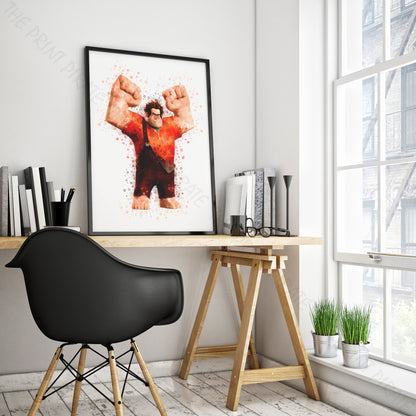 Disney 'RALPH' Wreck It Ralph Watercolour Splash Wall Art Print